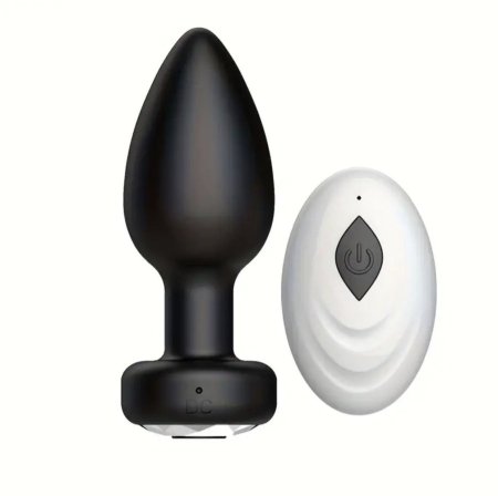 Plug اهتزازي أسود بتحكم لاسلكي
